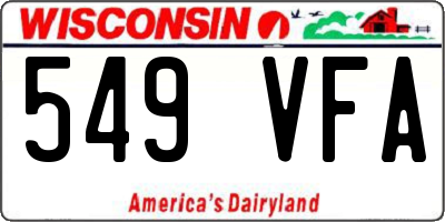 WI license plate 549VFA