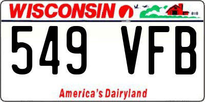 WI license plate 549VFB