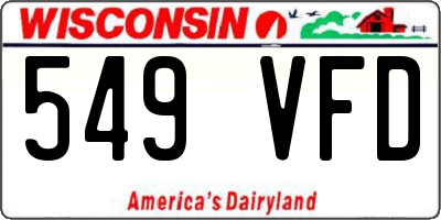 WI license plate 549VFD