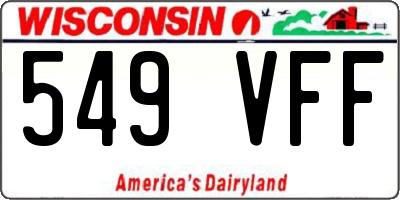 WI license plate 549VFF