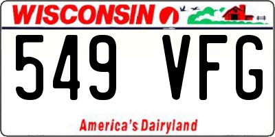 WI license plate 549VFG