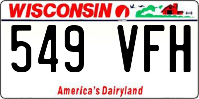 WI license plate 549VFH