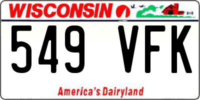 WI license plate 549VFK