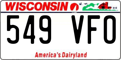 WI license plate 549VFO