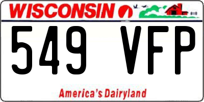 WI license plate 549VFP