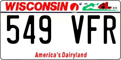 WI license plate 549VFR
