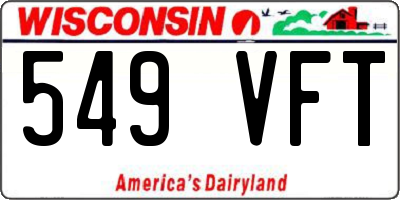 WI license plate 549VFT