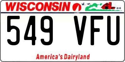 WI license plate 549VFU