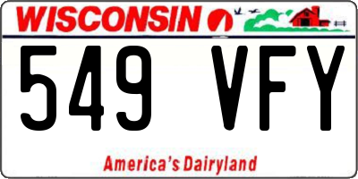 WI license plate 549VFY