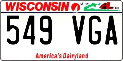 WI license plate 549VGA