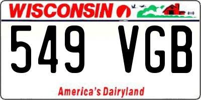 WI license plate 549VGB