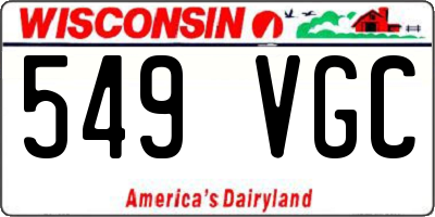 WI license plate 549VGC