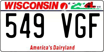 WI license plate 549VGF