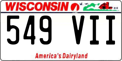 WI license plate 549VII