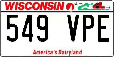 WI license plate 549VPE