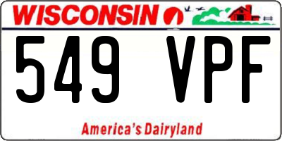 WI license plate 549VPF