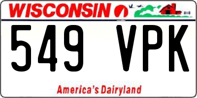WI license plate 549VPK