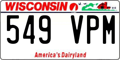 WI license plate 549VPM