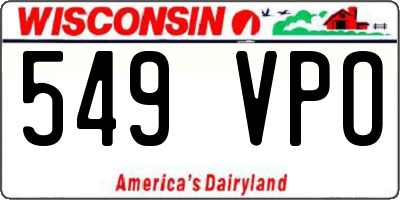 WI license plate 549VPO