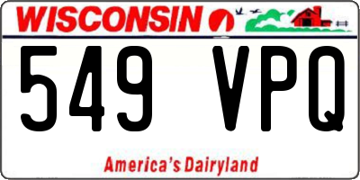 WI license plate 549VPQ