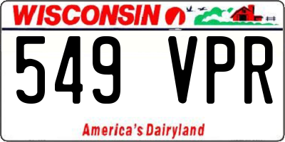 WI license plate 549VPR
