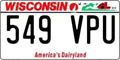 WI license plate 549VPU