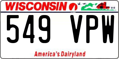 WI license plate 549VPW