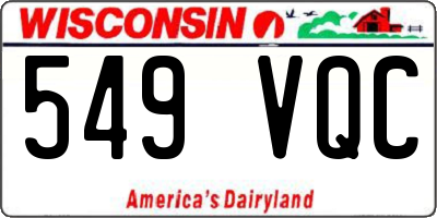 WI license plate 549VQC