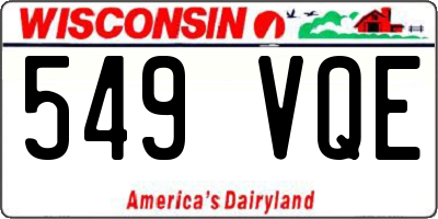WI license plate 549VQE
