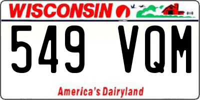 WI license plate 549VQM