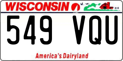 WI license plate 549VQU