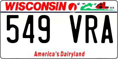 WI license plate 549VRA