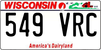 WI license plate 549VRC
