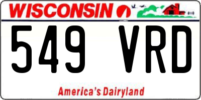 WI license plate 549VRD