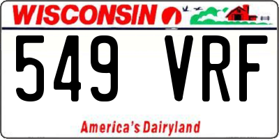 WI license plate 549VRF