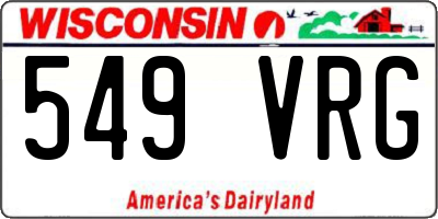 WI license plate 549VRG