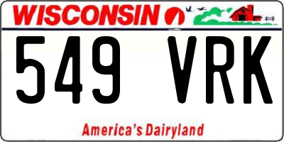 WI license plate 549VRK