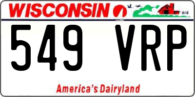 WI license plate 549VRP
