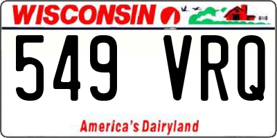 WI license plate 549VRQ