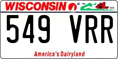 WI license plate 549VRR