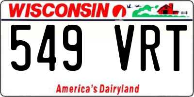 WI license plate 549VRT