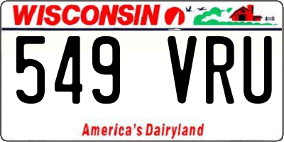 WI license plate 549VRU