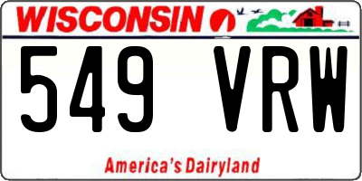 WI license plate 549VRW