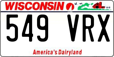 WI license plate 549VRX