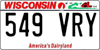 WI license plate 549VRY