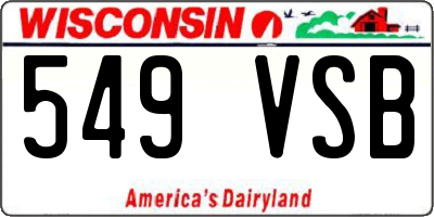 WI license plate 549VSB