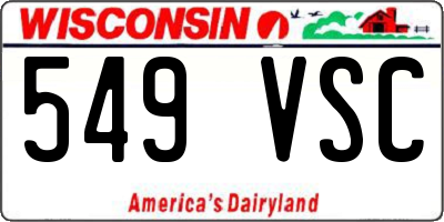 WI license plate 549VSC