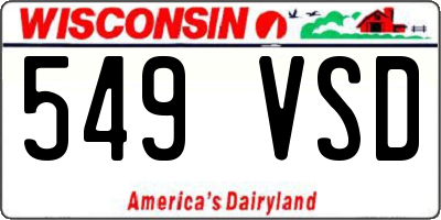 WI license plate 549VSD