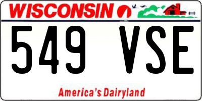 WI license plate 549VSE
