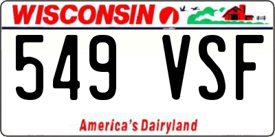 WI license plate 549VSF